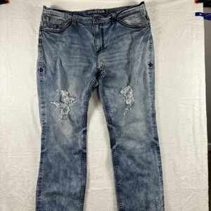 Affliction Grant RN# 127458 Size 40x33.5" Long Men's Jeans Heavy Distressed